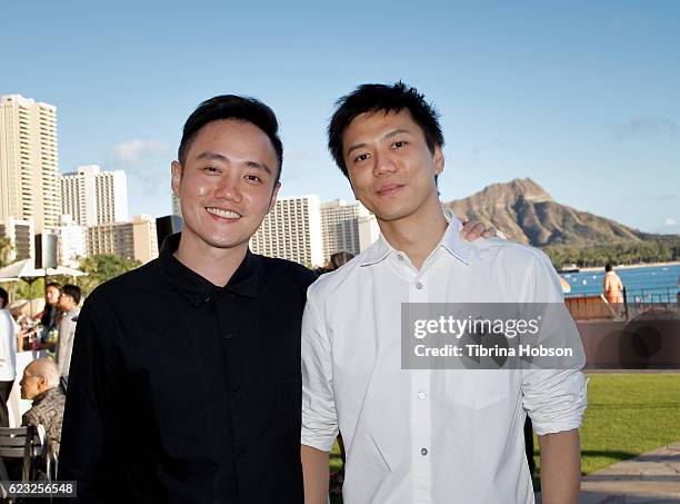 Boo Junfeng and Tan Xuda attend the closing night reception of the Hawaii International Film Festival 2016 at The Royal Hawaiian on November 13, 2016...