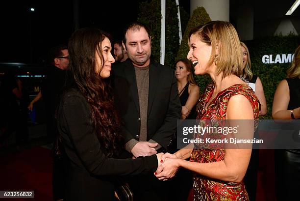 Human rights activist Nadia Murad, left, and Glamour Editor-in-Chief Cindi Leive attend Glamour Women Of The Year 2016 at NeueHouse Hollywood on...