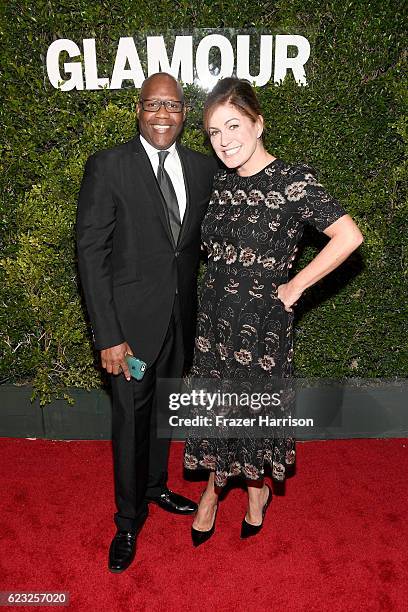 Journalist Max Paul and Glamour publisher Connie Anne Phillips attend Glamour Women Of The Year 2016 at NeueHouse Hollywood on November 14, 2016 in...