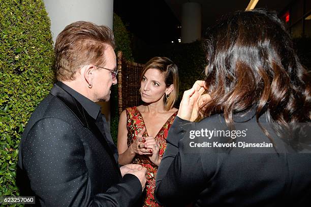 Honoree Bono and Glamour Editor-in-Chief Cindi Leive attend Glamour Women Of The Year 2016 at NeueHouse Hollywood on November 14, 2016 in Los...