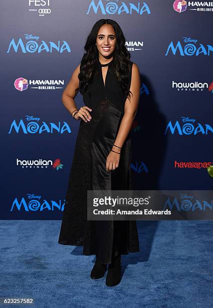 Simone Alexandra Johnson arrives at the AFI FEST 2016 Presented By Audi premiere of Disney's "Moana" at the El Capitan Theatre on November 14, 2016...