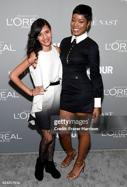 Entrepreneur Yasmine El Baggari and actress/singer Keke Palmer attend Glamour Women Of The Year 2016 at NeueHouse Hollywood on November 14, 2016 in...
