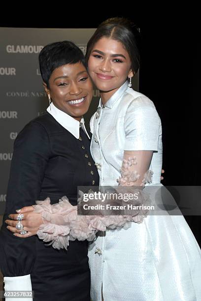 Actress/Singer Keke Palmer and honoree Zendaya attend Glamour Women Of The Year 2016 at NeueHouse Hollywood on November 14, 2016 in Los Angeles,...