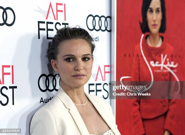 Actress Natalie Portman attends the premiere of 'Jackie' at AFI Fest 2016, presented by Audi at The Chinese Theatre on November 14, 2016 in...