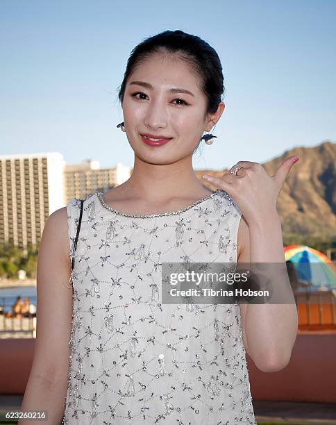 Rina Takeda attends the closing night reception of the Hawaii International Film Festival 2016 at The Royal Hawaiian on November 13, 2016 in...