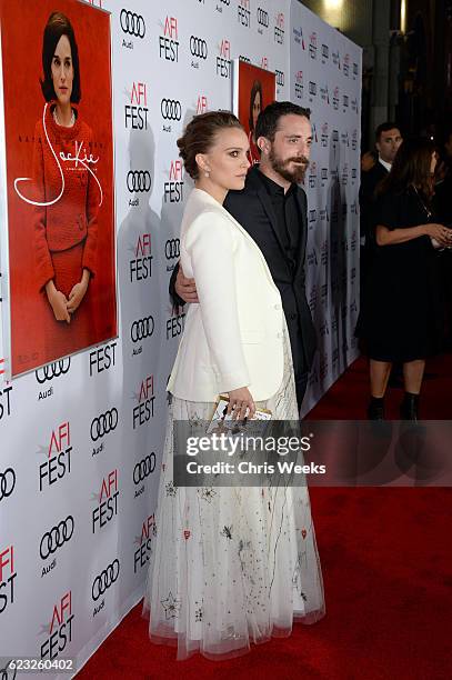 Actress Natalie Portman and director Pablo Larrain attend the premiere of 'Jackie' at AFI Fest 2016, presented by Audi at The Chinese Theatre on...