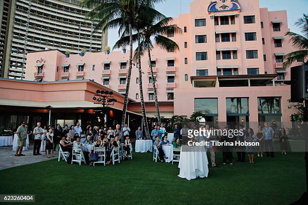 General view at the closing night reception of the Hawaii International Film Festival 2016 at The Royal Hawaiian on November 13, 2016 in Honolulu,...