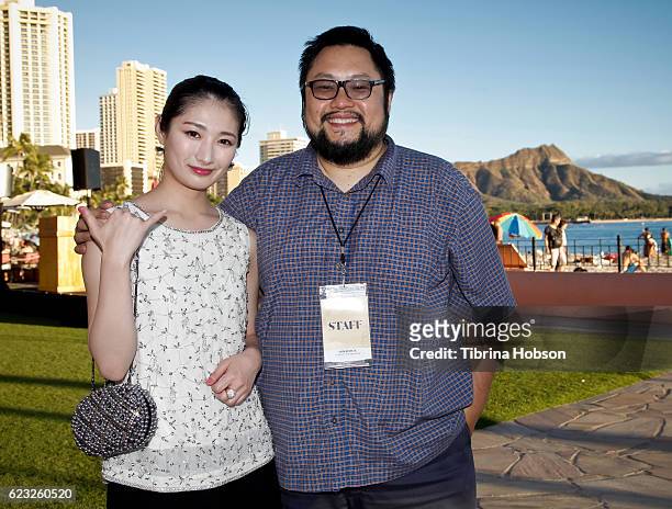 Rina Takeda and Anderson Le attend the closing night reception of the Hawaii International Film Festival 2016 at The Royal Hawaiian on November 13,...