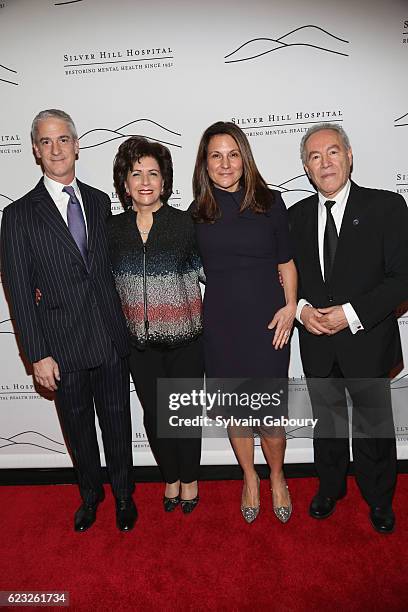 Todd Hollander, Sadri Garakani, Audrey Zinman and Michael Garakani attend Silver Hill Hospital 2016 Giving Hope Gala at Cipriani 42nd Street on...