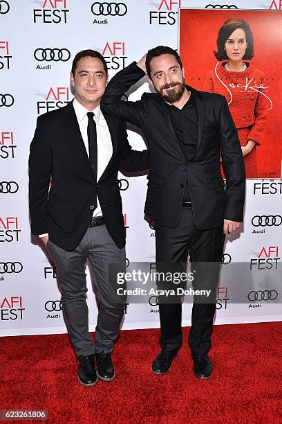 Juan de Dios Larrain and Pablo Larrain attend the AFI FEST 2016 Presented By Audi - Centerpiece Gala - Screening Of Fox Searchlight Pictures's...