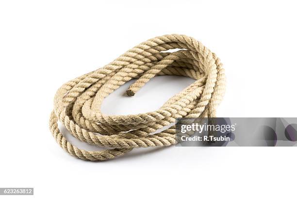 twisted thick rope isolated - rope circle stock-fotos und bilder