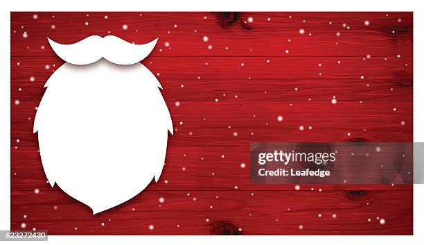 weihnachtshintergrund [bart des weihnachtsmannes auf der roten tafel] - beard stock-grafiken, -clipart, -cartoons und -symbole