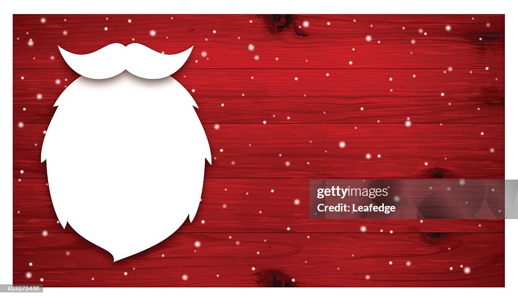 Christmas background [Beard of Santa Claus on the red board]