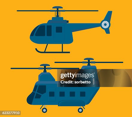Helicopters vector set Helicopters vector set