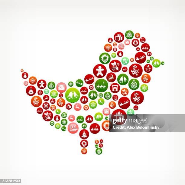 bird seasonal christmas holiday graphic pattern. - man opening window stock illustrations