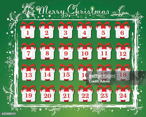 advent calendar - christmas countdown stock illustrations