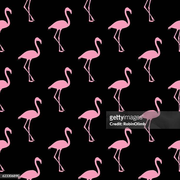 rosa flamingos nahtlose muster - flamingos stock-grafiken, -clipart, -cartoons und -symbole