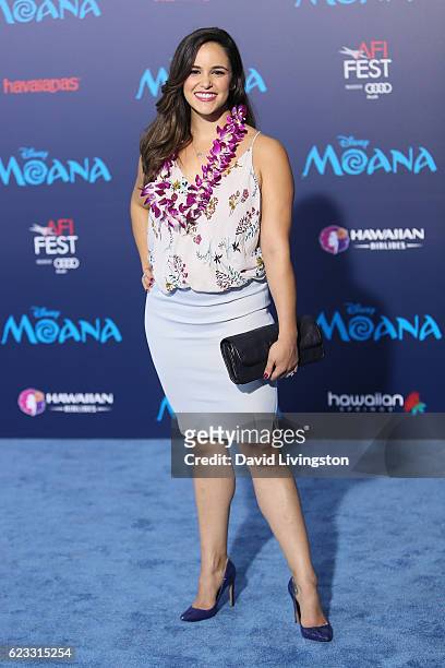 Actress Melissa Fumero arrives at the AFI FEST 2016 presented by Audi premiere of Disney's "Moana" held at the El Capitan Theatre on November 14,...