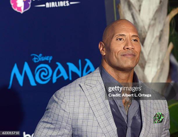 Actor Dwayne Johnson arrives for the AFI FEST 2016 Presented By Audi - Premiere Of Disney's "Moana" held at the El Capitan Theatre on November 14,...