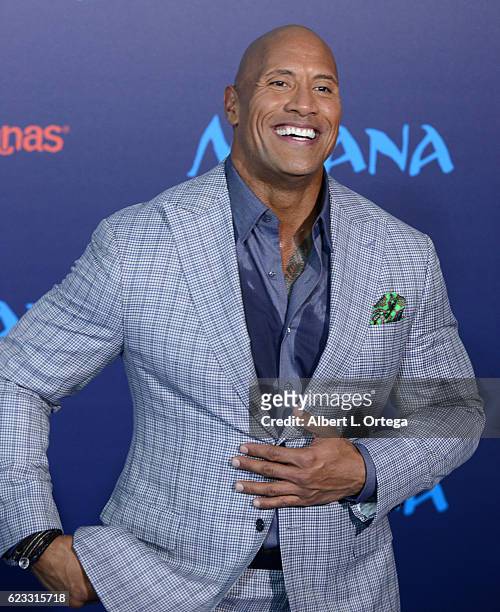 Actor Dwayne Johnson arrives for the AFI FEST 2016 Presented By Audi - Premiere Of Disney's "Moana" held at the El Capitan Theatre on November 14,...