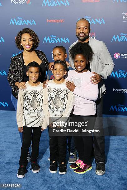 Actress Gloria Govan basketball coach Derek Fisher and family arrive at the AFI FEST 2016 presented by Audi premiere of Disney's "Moana" held at the...