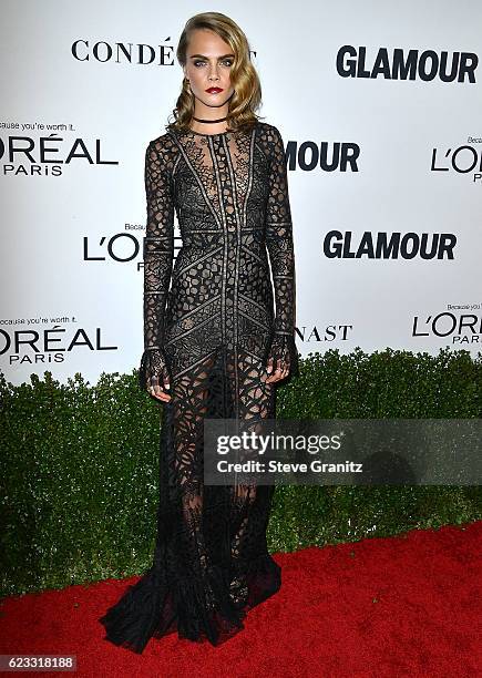 Cara Delevingne arrives at the Glamour Women Of The Year 2016 at NeueHouse Hollywood on November 14, 2016 in Los Angeles, California.