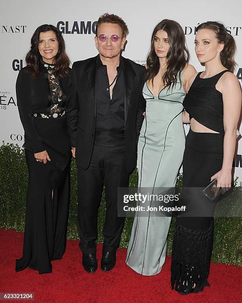 Musician Bono and family arrive at Glamour Women Of The Year 2016 at NeueHouse Hollywood on November 14, 2016 in Los Angeles, California.