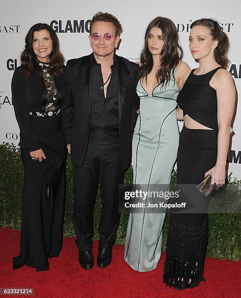 Musician Bono and family arrive at Glamour Women Of The Year 2016 at NeueHouse Hollywood on November 14, 2016 in Los Angeles, California.