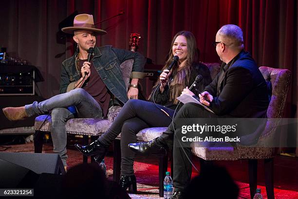 Jesse Uecke and Joy Uecke of Mexican pop duo, Jesse y Joy, onstage during Jesse y Joy at The GRAMMY Museum on November 14, 2016 in Los Angeles,...