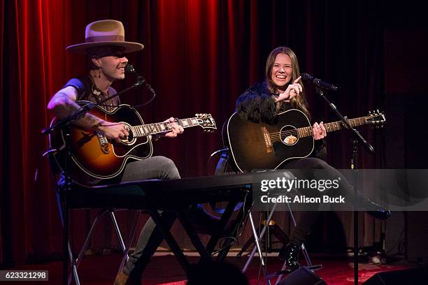 Jesse Uecke and Joy Uecke of Mexican pop duo, Jesse y Joy, perform during Jesse y Joy at The GRAMMY Museum on November 14, 2016 in Los Angeles,...