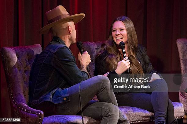 Jesse Uecke and Joy Uecke of Mexican pop duo, Jesse y Joy, onstage during Jesse y Joy at The GRAMMY Museum on November 14, 2016 in Los Angeles,...