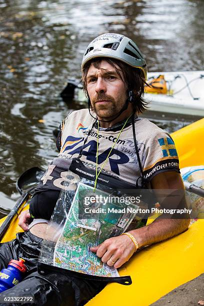 Jonas Anderson from Outnorth Adventure Team relaxing at a checkpoint during the Adventure Race World Championship on November 14, 2016 in Ulladulla,...