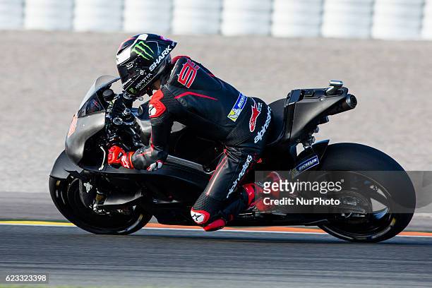 Jorge Lorenzo from Spain testing for first time the Ducati during the colective tests of Moto GP at Circuito de Valencia Ricardo Tormo on November...
