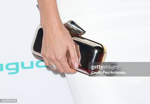 Fashion Model Miranda Kerr ,Handbag Detail, attends the Jaguar next era vehicle unveiling event at Milk Studios on November 14, 2016 in Los Angeles,...