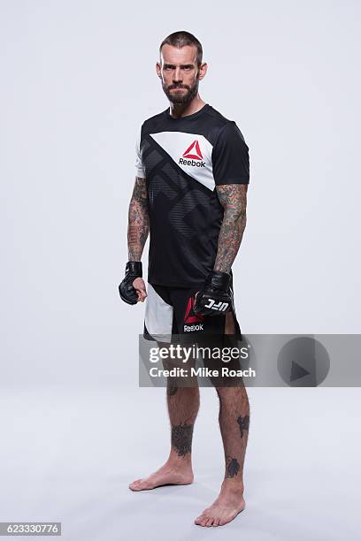 Phil "CM Punk" Brooks of the United States poses for a portrait during a UFC photo session on September 6, 2016 in Clevland, Ohio.