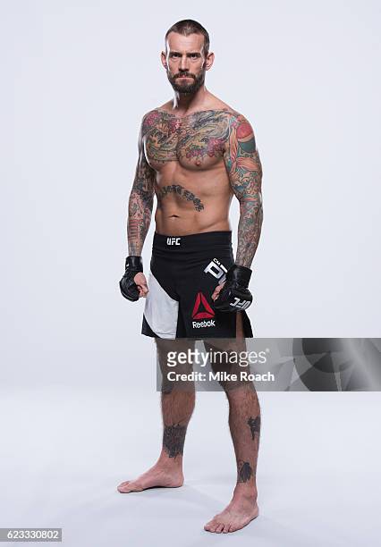 Phil "CM Punk" Brooks of the United States poses for a portrait during a UFC photo session on September 6, 2016 in Clevland, Ohio.