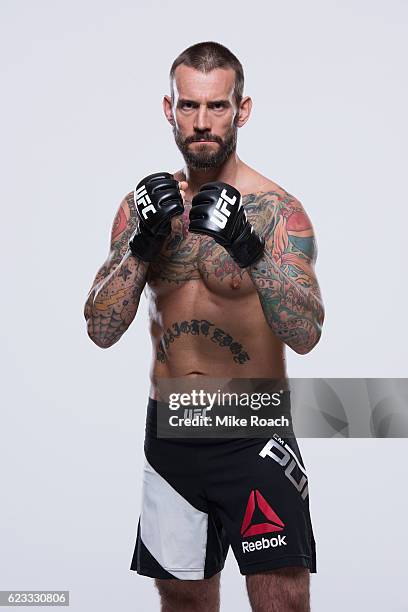 Phil "CM Punk" Brooks of the United States poses for a portrait during a UFC photo session on September 6, 2016 in Clevland, Ohio.