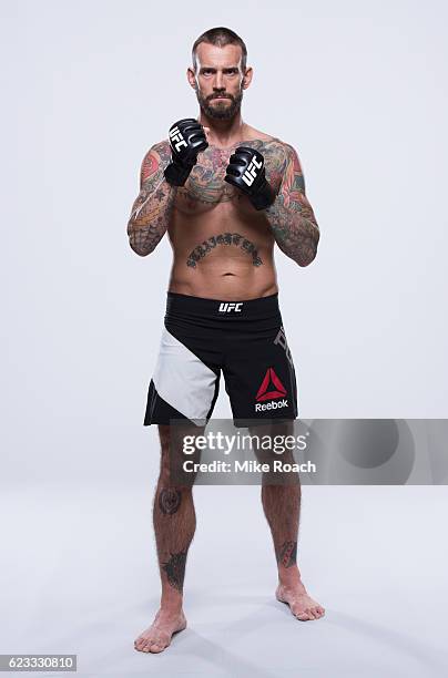 Phil "CM Punk" Brooks of the United States poses for a portrait during a UFC photo session on September 6, 2016 in Clevland, Ohio.