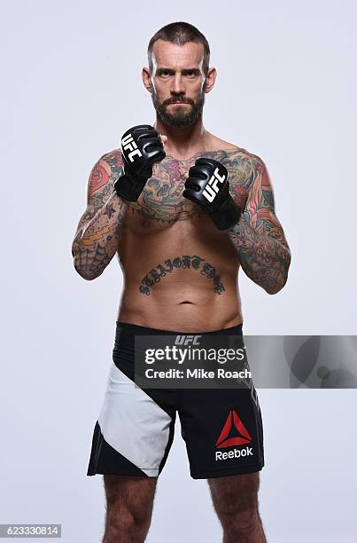 Phil "CM Punk" Brooks of the United States poses for a portrait during a UFC photo session on September 6, 2016 in Clevland, Ohio.