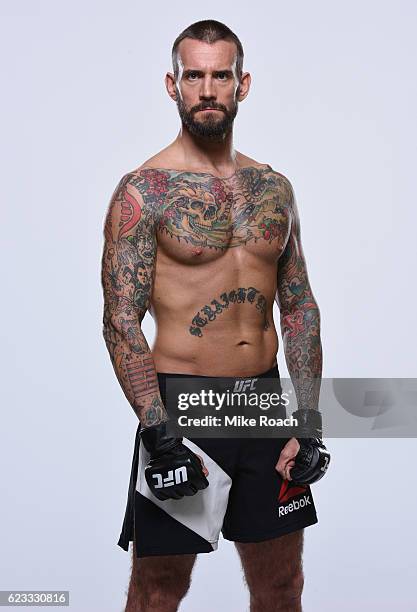 Phil "CM Punk" Brooks of the United States poses for a portrait during a UFC photo session on September 6, 2016 in Clevland, Ohio.