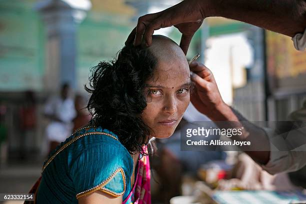 Indian Women Shave Heads For Religion Amidst The Global Wig Trade Pictures  Gallery - Getty Images