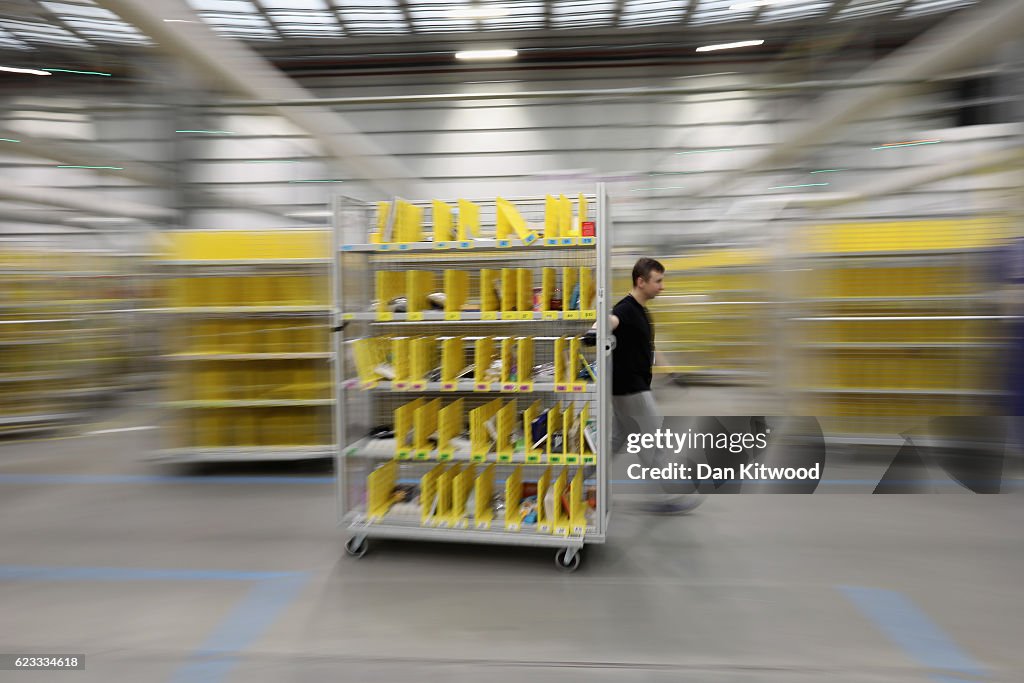 Scenes At The Amazon Fulfillment Centre As Their Busiest Day Approaches