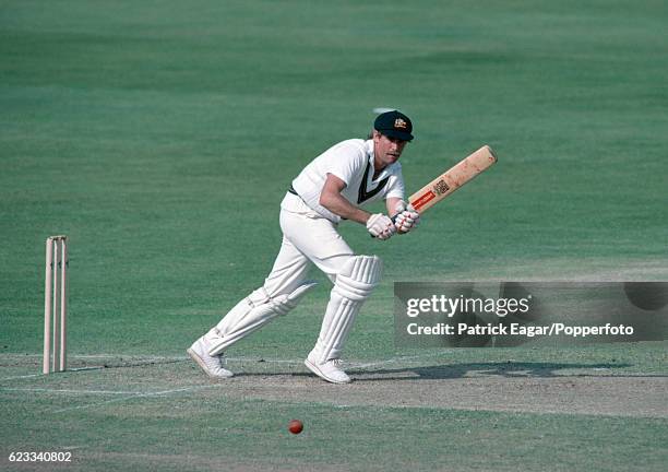 David Hookes batting for Australia during the Prudential World Cup match between Australia and Zimbabwe at Trent Bridge, Nottingham, 9th June 1983.