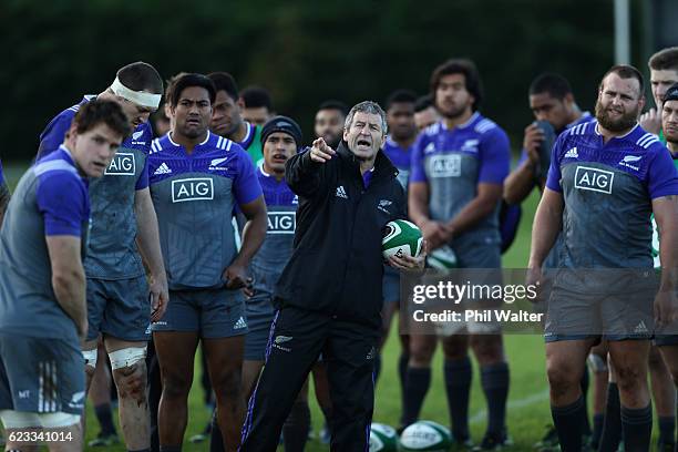 Assistant coach Wayne Smith of the All Blacks during a New Zealand All Blacks training session at the Westmanstown Sports Complex on November 15,...