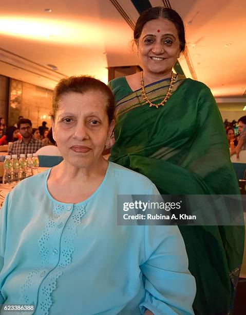 Betty Kapadia with veteran film journalist and author, Bhawana Somaaya at the launch of Twinkle Khanna's book, The Legend of Lakshmi Prasad,...
