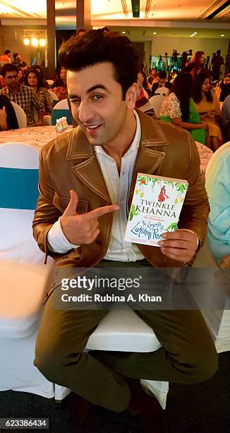 Ranbir Kapoor at the launch of Twinkle Khanna's second book, The Legend of Lakshmi Prasad, published by Juggernaut Books, that he read an excerpt...