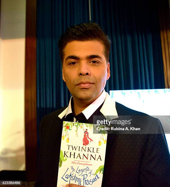 Karan Johar at the launch of Twinkle Khanna's second book, The Legend of Lakshmi Prasad, published by Juggernaut Books at the JW Marriott on November...