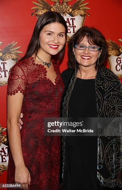 Phillipa Soo and her mother attend the Broadway Opening Night performance of 'Natasha, Pierre & The Great Comet Of 1812' at The Imperial Theatre on...