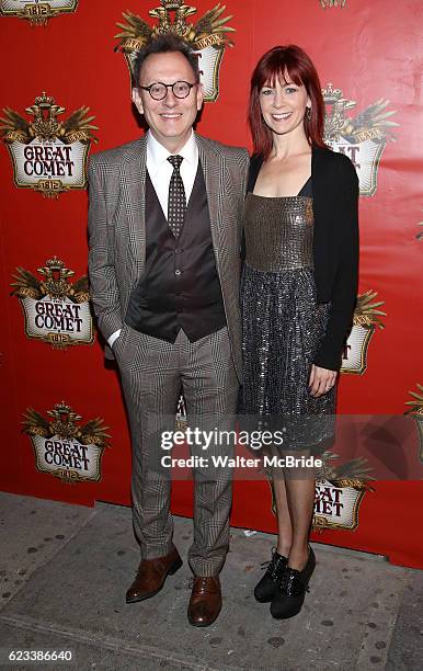 Michael Emerson and Carrie Preston attend the Broadway Opening Night performance of 'Natasha, Pierre & The Great Comet Of 1812' at The Imperial...