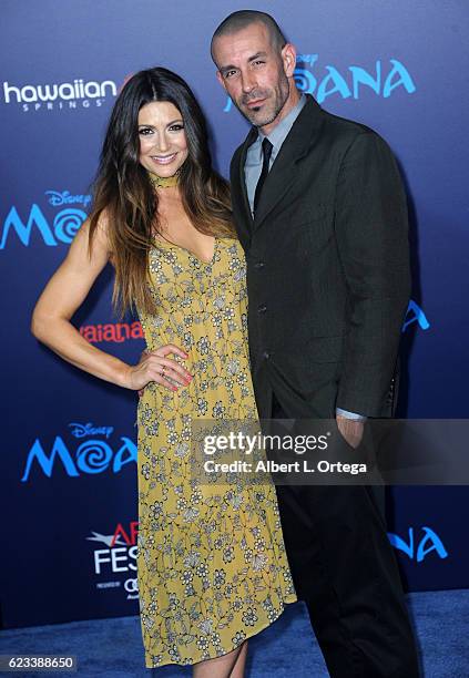 Actress Cerina Vincent and Mike Estes arrive for the AFI FEST 2016 Presented By Audi - Premiere Of Disney's "Moana" held at the El Capitan Theatre on...